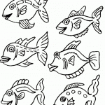 דף צביעה להקת דגים