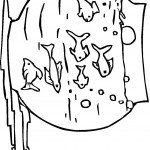 דף צביעה דגים באקווריום עגול