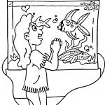 ילדה מתבוננת באקווריום