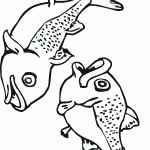 דף צביעה זוג דגים משתעשעים