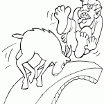 דף צביעה זהירות תיש נוגח