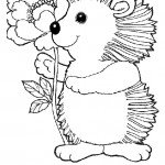 דף צביעה קיפוד ופרח