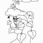 דף צביעה ג'ק מטפס על גבעול האפונים 5