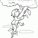 דף צביעה ג'ק מטפס על גבעול האפונים 2