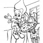 ג'ימי ניוטרון משוחח בטלפון עם הכלב הרובוטי