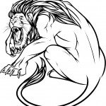 דף צביעה אריה שואג 1