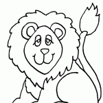 דף צביעה אריה שמח וגם קצת עייף