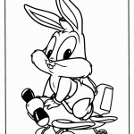 דף צביעה באגס באני והסקייטבורד