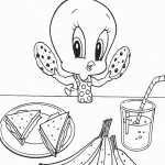 דף צביעה ארוחת הבוקר של טוויטי