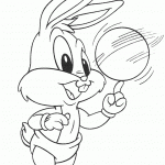 דף צביעה באגס באני משחק בכדור