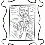 דף צביעה תמונה יפה של באגס באני במסגרת