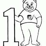 דף צביעה מספר 1 בעיטור דובון