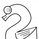 דף צביעה מספר 2 בצורת ברווז