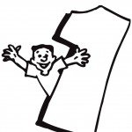 דף צביעה מספר 1 עם ילד הפורש ידיים