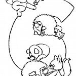 דף צביעה מספר 7 בעיטור בעלי חיים