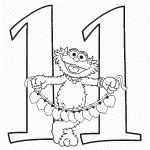 דף צביעה מספר 11 בעיטור רחוב סומסום