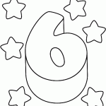 דף צביעה מספר 6 עם כוכבים