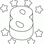 דף צביעה מספר 8 עם כוכבים