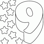 דף צביעה מספר 9 עם כוכבים