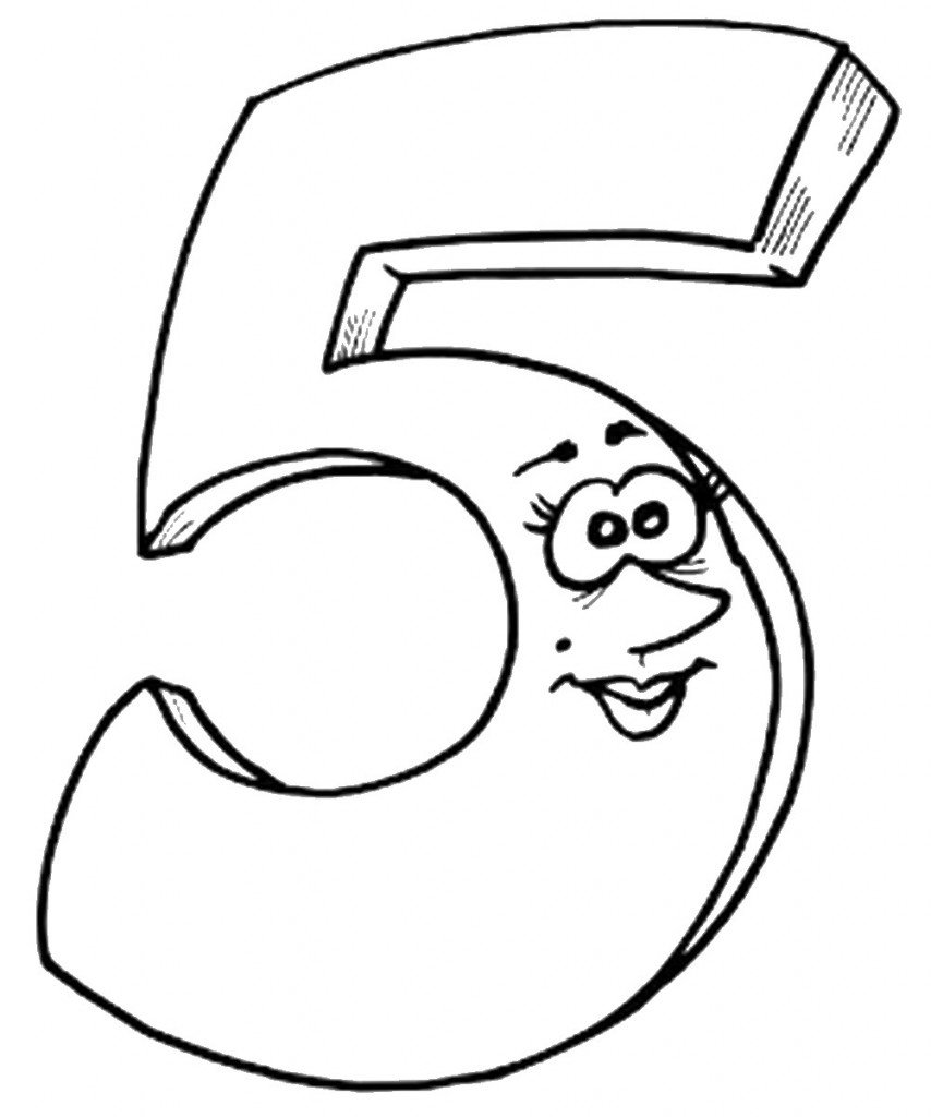דף צביעה מספר 5 עם פרצוף