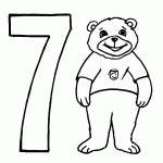 דף צביעה מספר 7 בעיטור דובון