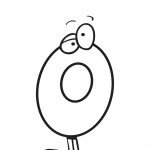 דף צביעה מספר 0 בעיטור עיניים