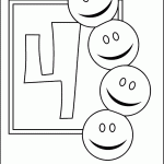 דף צביעה מספר 4 בעיטור סמיילים