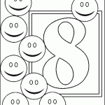 דף צביעה מספר 8 בעיטור סמיילים