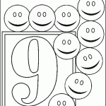 דף צביעה מספר 9 בעיטור סמיילים