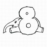 דף צביעה מספר 8 בעיטור פילון