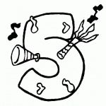 דף צביעה מספר 5 בעיטור יום הולדת