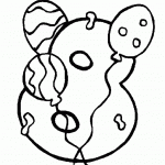 דף צביעה מספר 8 בעיטור בלונים