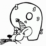 דף צביעה מספר 9 בעיטור יום הולדת