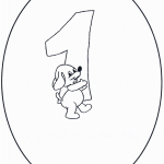 דף צביעה מספר 1 בעיטור כלבלב