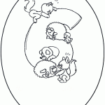 דף צביעה מספר 6 בעיטור בעלי חיים