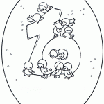 דף צביעה מספר 1 בעיטור אפרוחים