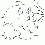 דף צביעה קרנף שמח דף צביעה קרנף שמח