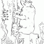 דף צביעה נמרים מאיימים על קרנף דף צביעה נמרים מאיימים על קרנף