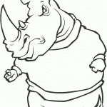 דף צביעה קרנף בעמידה דף צביעה קרנף בעמידה