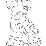 דף צביעה גור נמרים חמוד