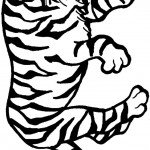 דף צביעה הליכת נמר