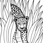 דף צביעה נמר שואט בין השיחים