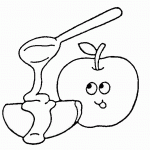 דף צביעה תפוח בדבש