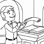 דף צביעה ילד תוקע בשופר