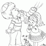 דף צביעה ילדים תוקעים בשופר