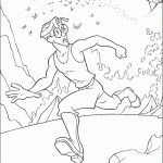 דף צביעה מילו בורח מהיצור המאיים