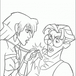 דף צביעה מילו נדהם מהקריסטל שעונדת קידה