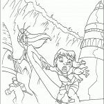 דף צביעה אודרי ומלכת אטלנטיס נמלטות