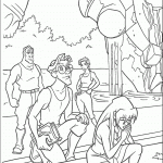 דף צביעה כל החבורה מגיעה לאטלנטיס