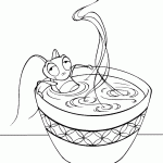 דף צביעה הצרצר טובל בכוס התה